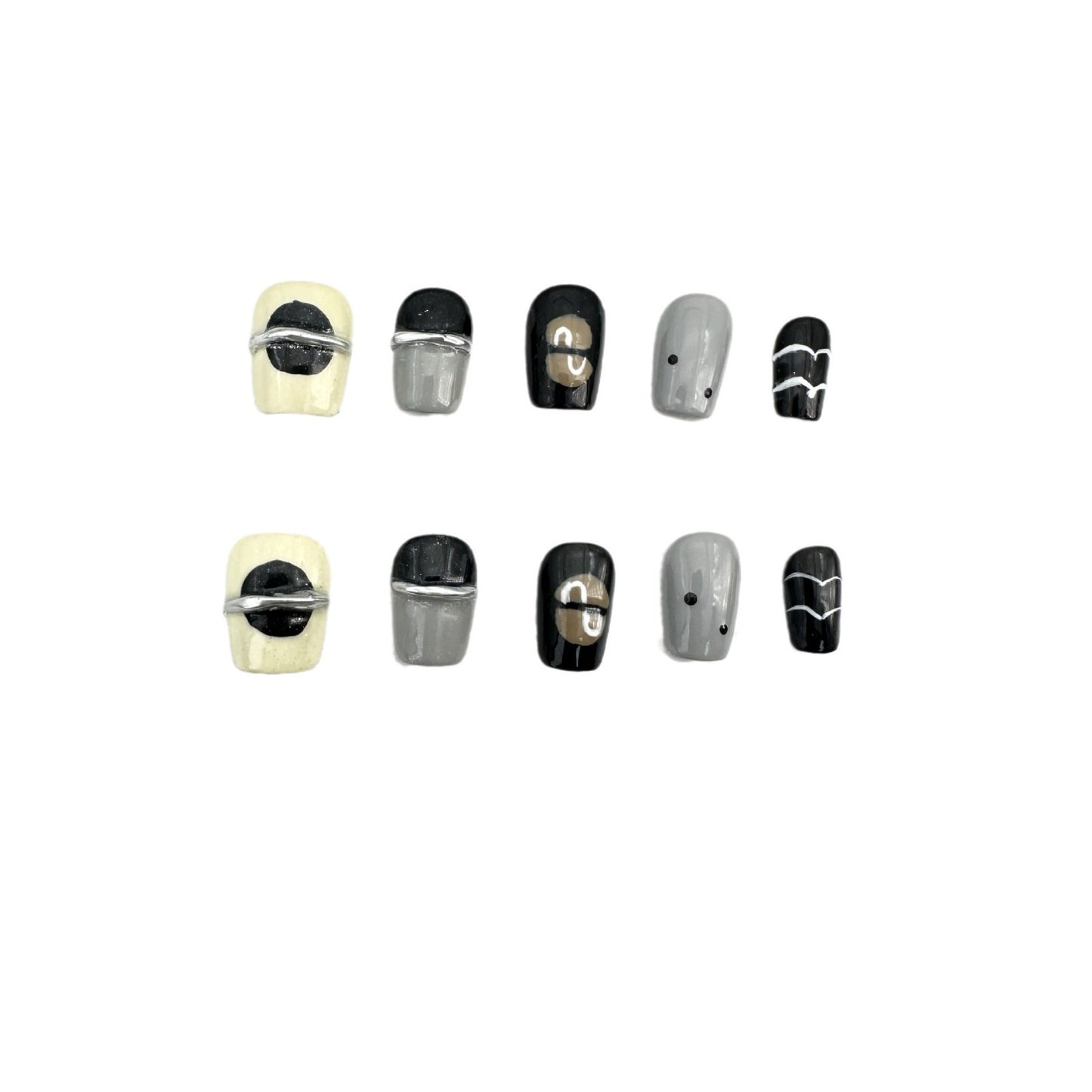 Painted punk metal versatile cool style pure hand-worn nail art patch overseas cross-border finished product wholesale