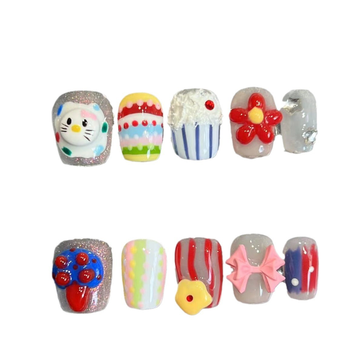 Plastic wind hand-painted pure hand-worn nail pads, nail patches, advanced sense, new summer models, overseas cross-border