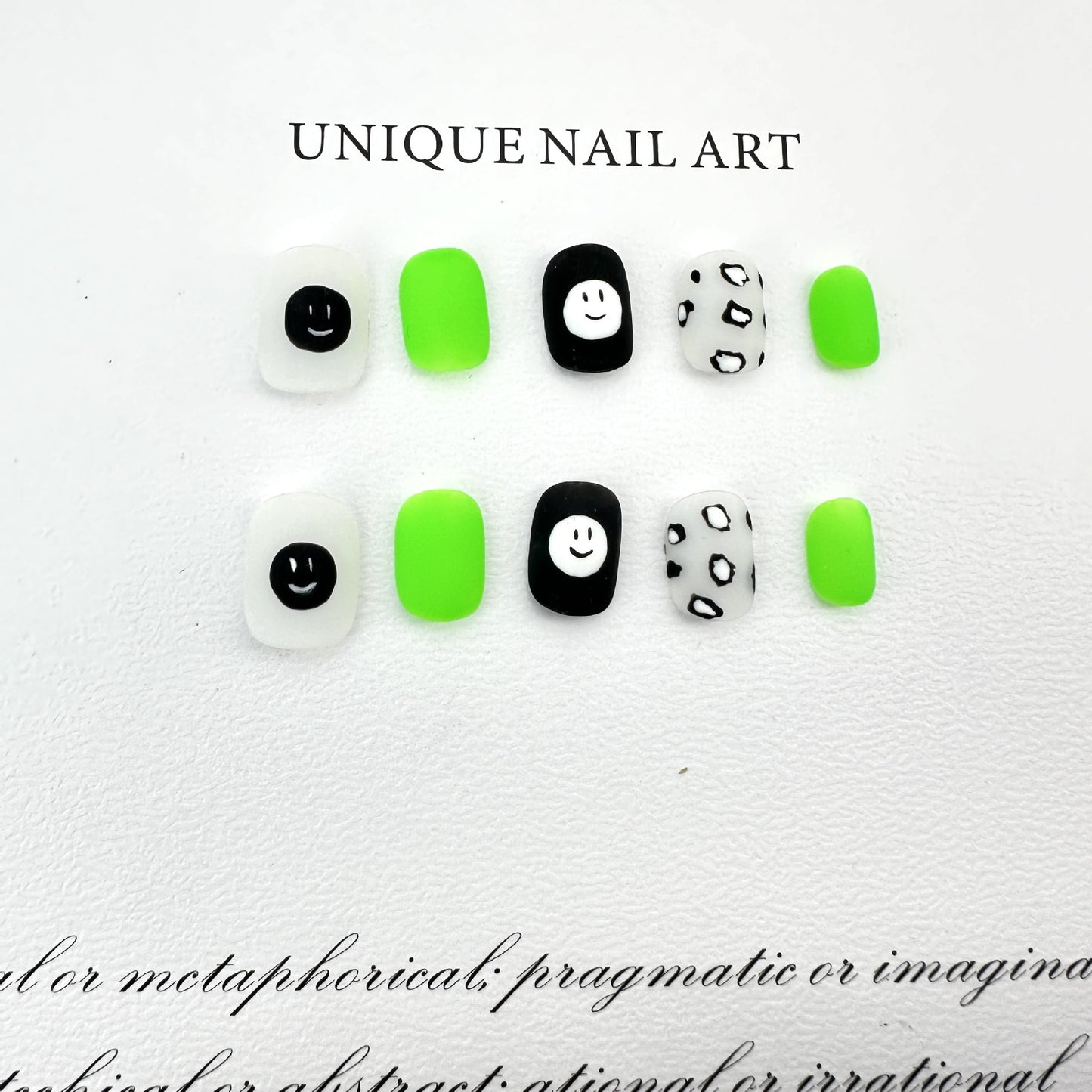 Minimal fluorescent matte Japanese short manicure pure handmade wearing nail finished product wholesale