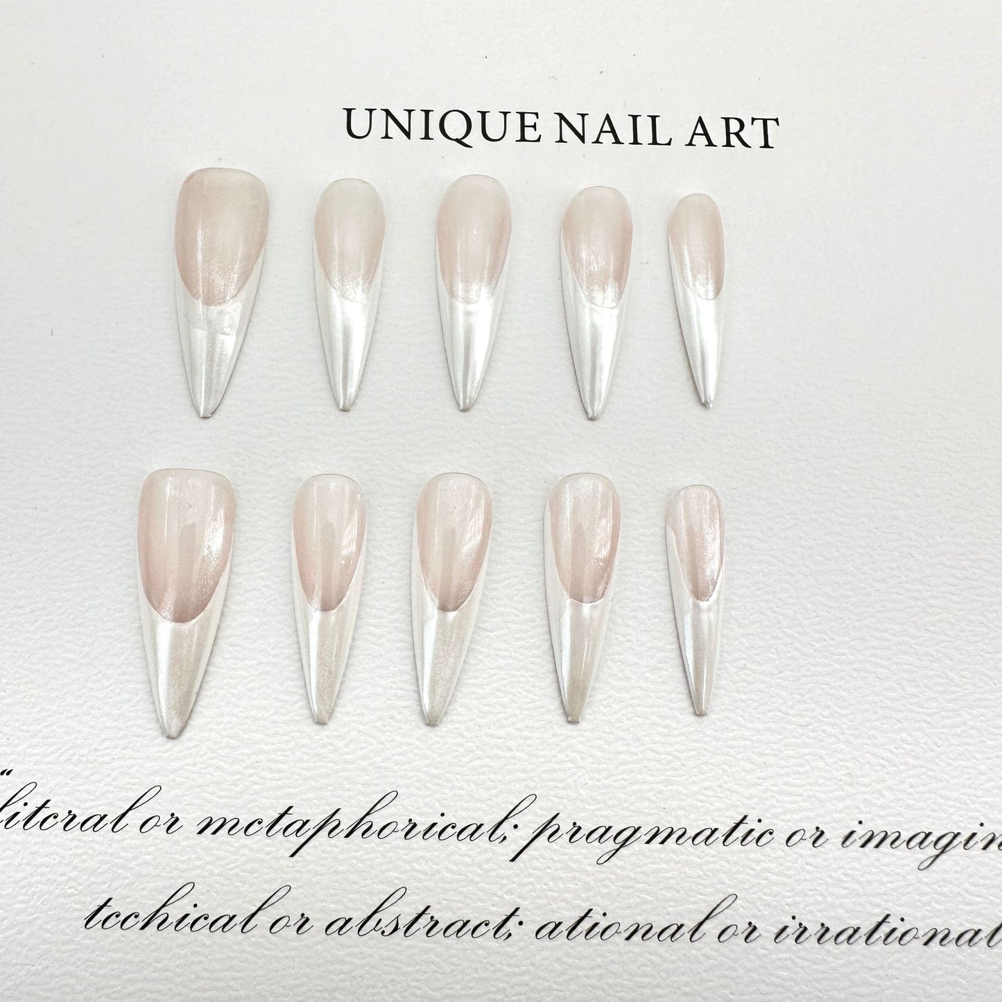 Minimalist French fairy white versatile pure hand-worn nail art patch overseas cross-border finished product wholesale