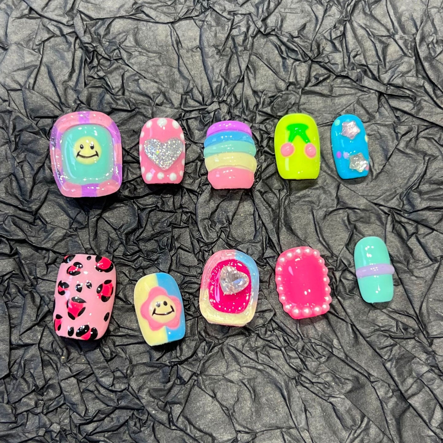 Pure hand-kneaded hand-painted plastic wind-worn nail pads, advanced sense, summer European and American cross-border nail patches