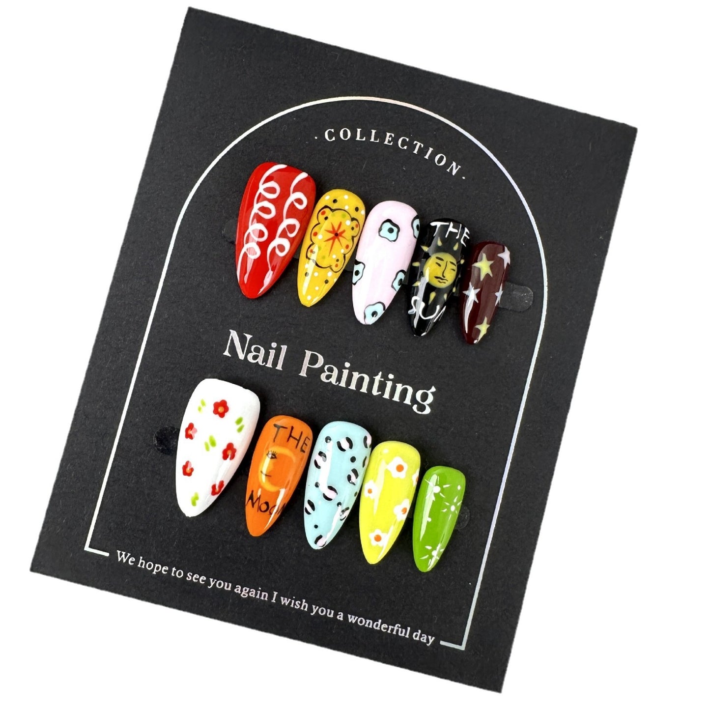 Painted colors collide with individuality and produce pure handmade nail and nail patches. Overseas cross-border finished product wholesale