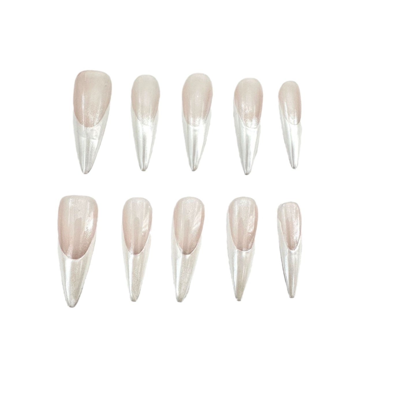 Minimalist French fairy white versatile pure hand-worn nail art patch overseas cross-border finished product wholesale