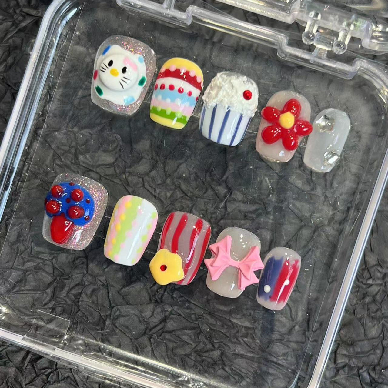 Plastic wind hand-painted pure hand-worn nail pads, nail patches, advanced sense, new summer models, overseas cross-border