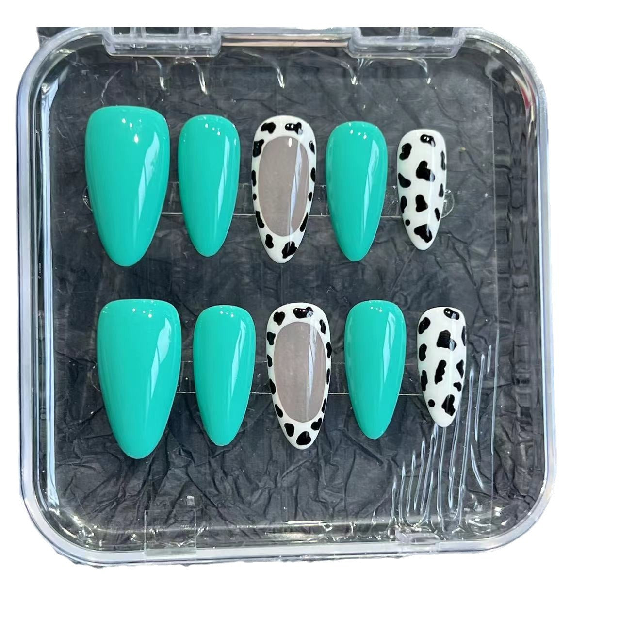 Solid color minimalist leopard print pure hand-worn nail pads, nail patches, advanced sense, new summer models, overseas cross-border factories