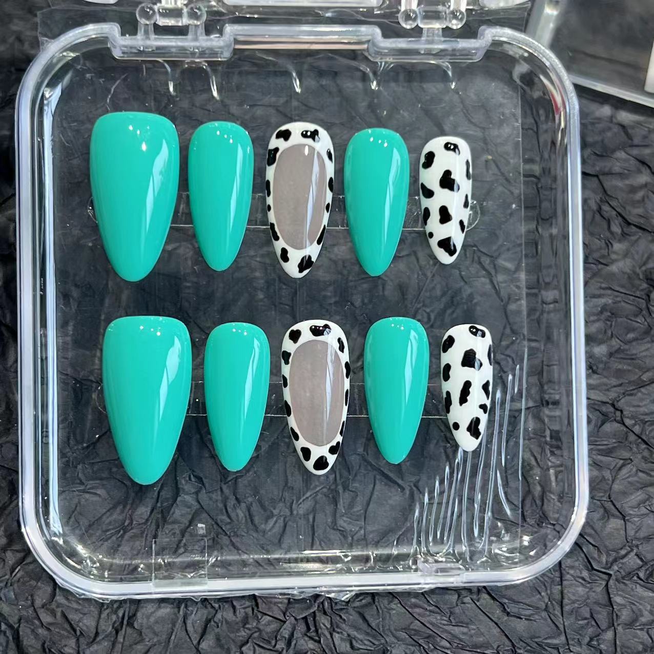 Solid color minimalist leopard print pure hand-worn nail pads, nail patches, advanced sense, new summer models, overseas cross-border factories