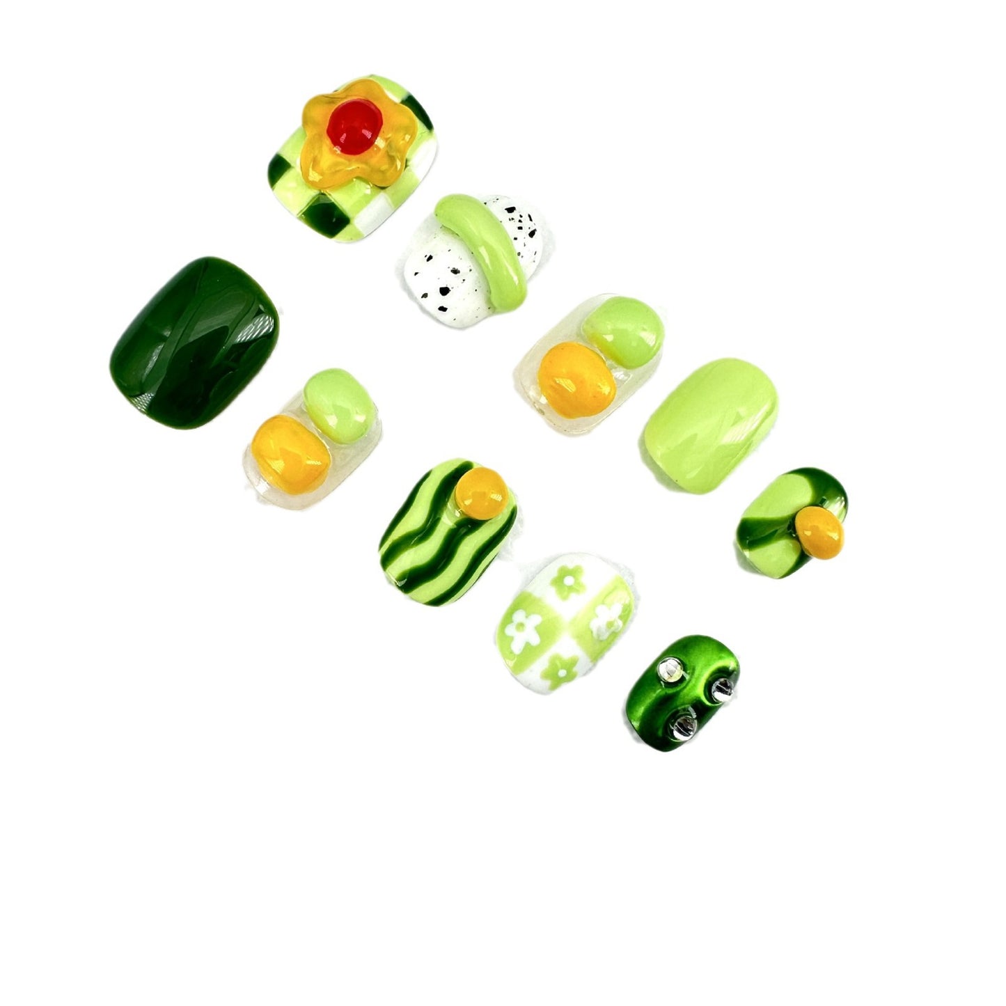 Watermelon cartoon flower minimalist summer new handmade wear nail patch overseas cross-border finished product wholesale