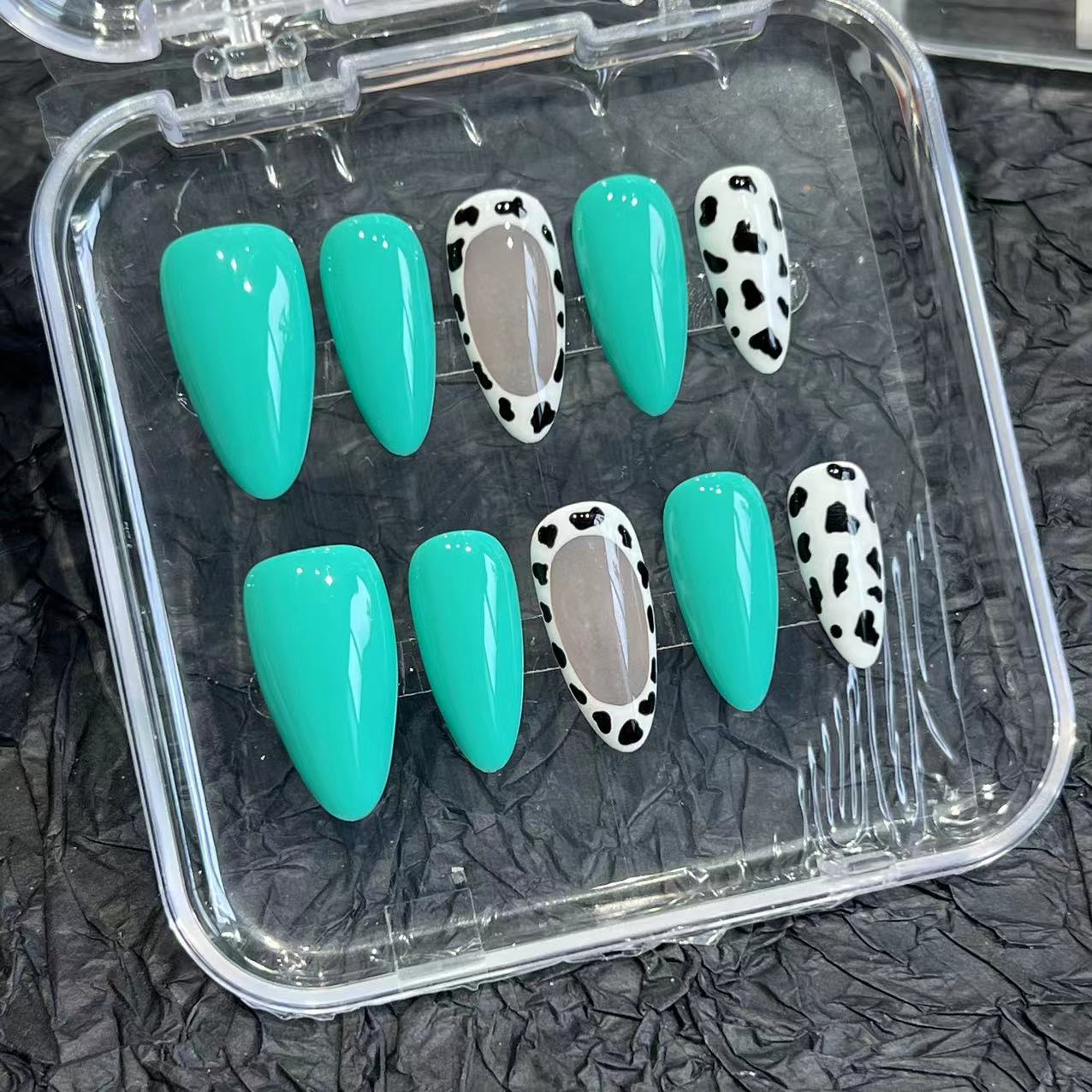 Solid color minimalist leopard print pure hand-worn nail pads, nail patches, advanced sense, new summer models, overseas cross-border factories