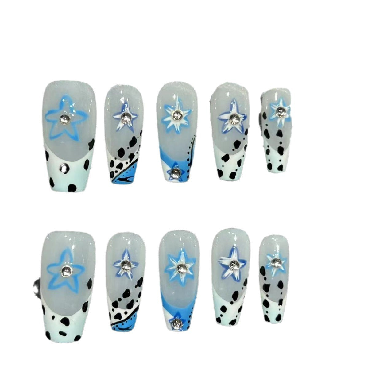 Pure hand-painted leopard print petals French wearing nail pads, advanced sense, summer pure handmade nail patches cross-border