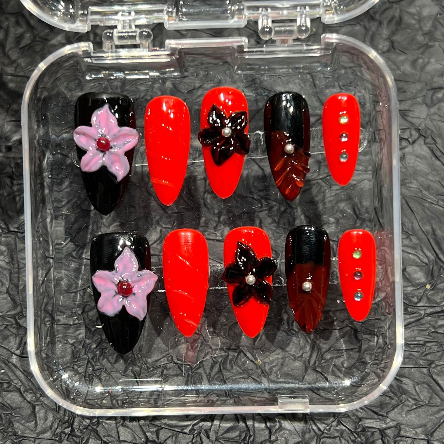 Hand-pinched flower three-dimensional modeling European and American hand-worn nail pads, nail patches, advanced sense, summer short nail wear